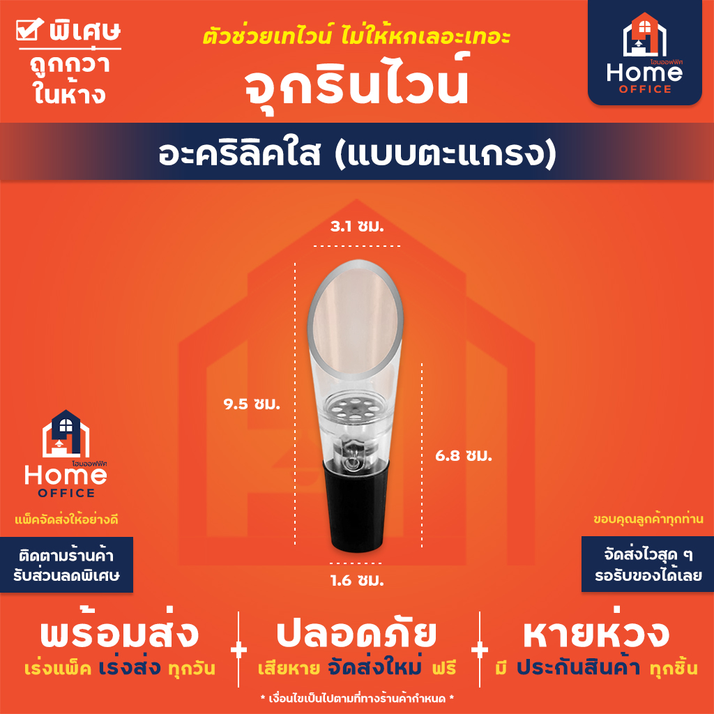 จุกรินไวน์ (อะคริลิคใส) ยางซิลิโคนหนึบ - แบบตะแกรง